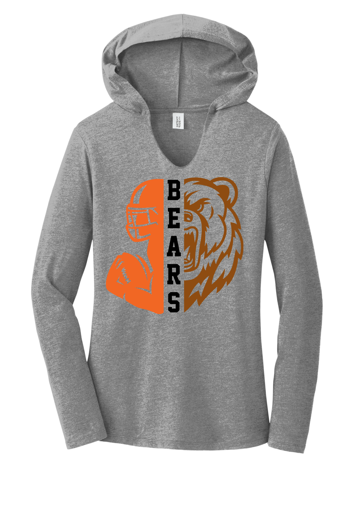 Bears Football Womens Long Sleeve Hoodie