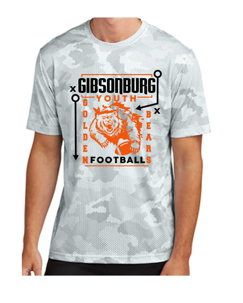 Gibsonburg Youth Football CamoHex ADULT T-Shirt