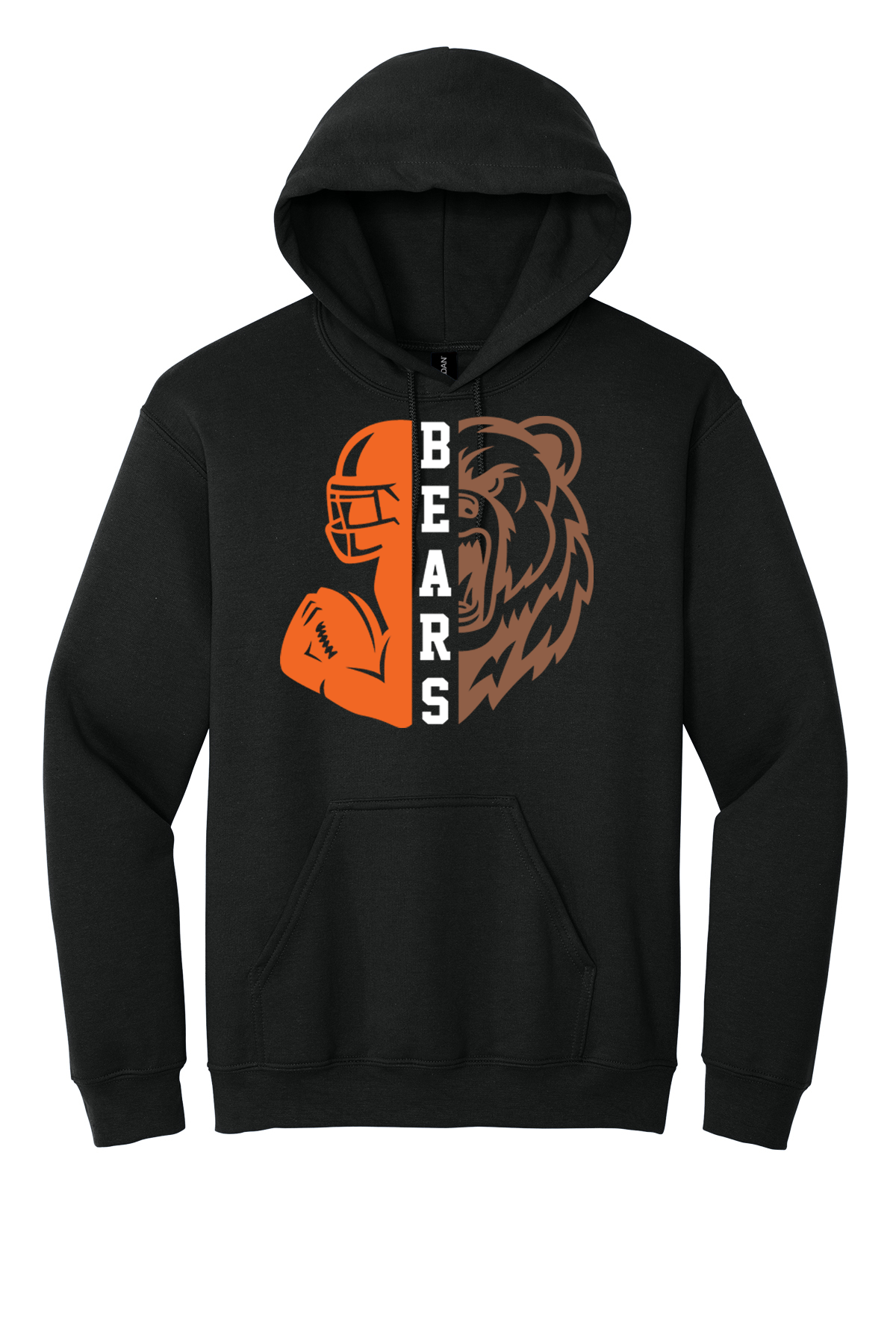 Bears Football on Black Apparel