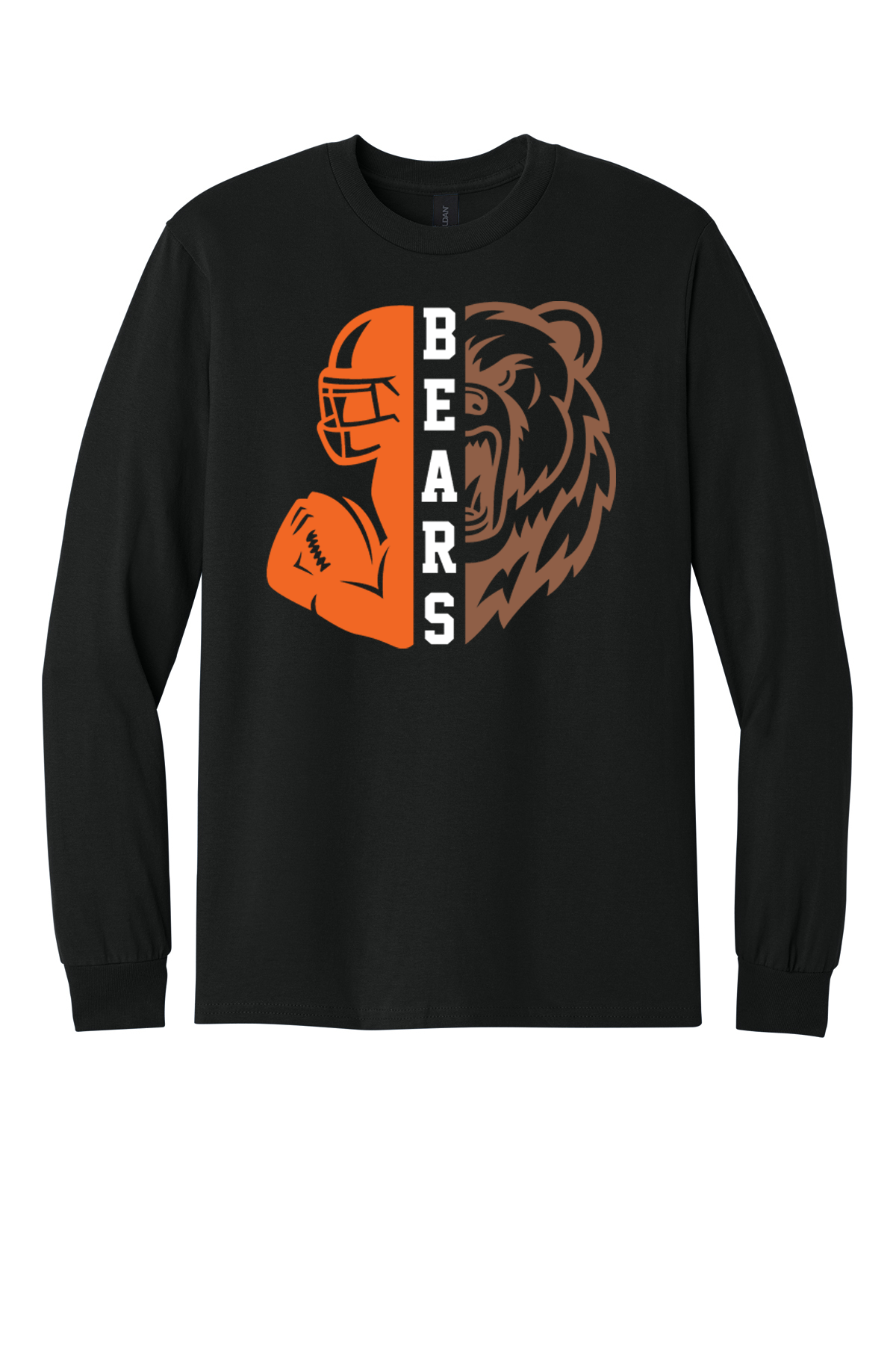 Bears Football on Black Apparel