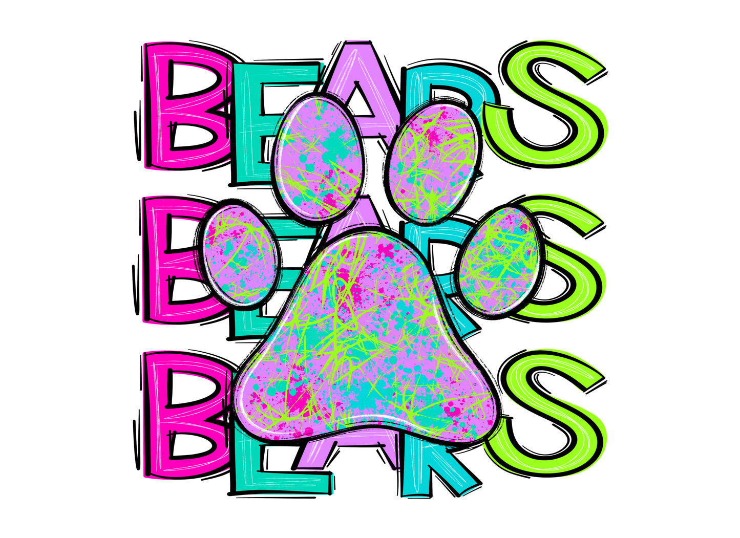 HEP Splatter Neon Bears