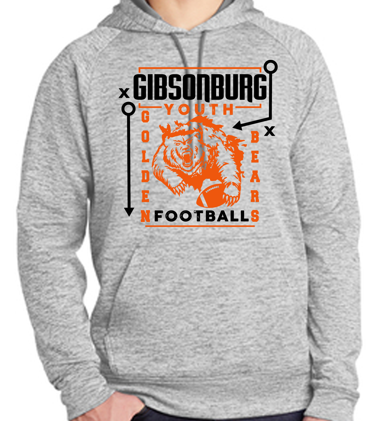 Gibsonburg Youth Football ADULT Electric Hooded Sweatshirt
