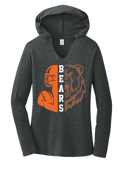 Bears Football Womens Long Sleeve Hoodie