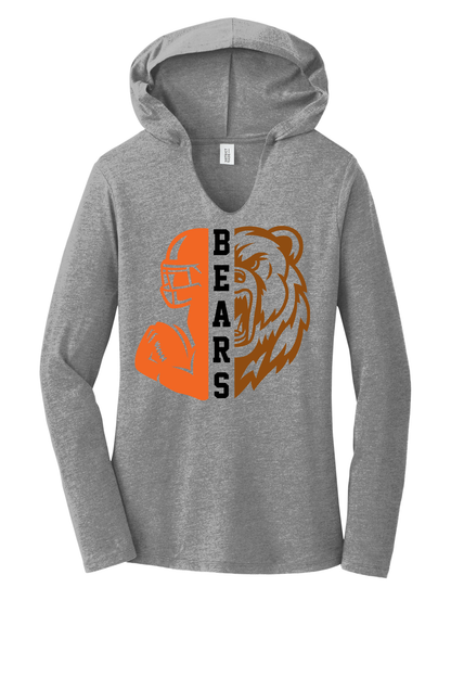 Bears Football Womens Long Sleeve Hoodie