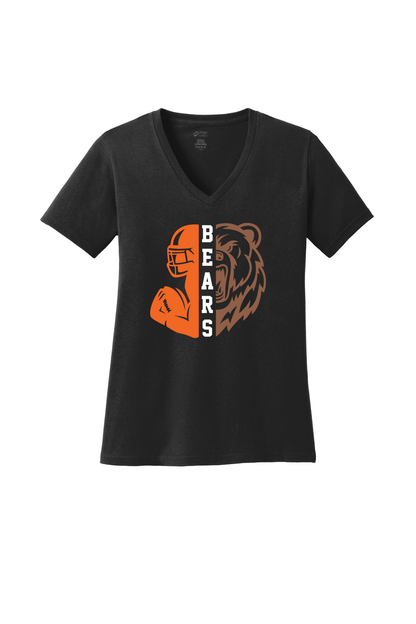 Bears Football Womens V-Neck Tee