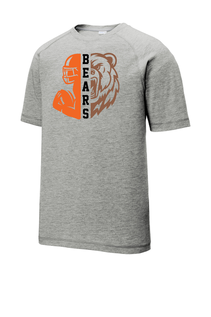 Bears Football on Tri Blend Wicking Tee